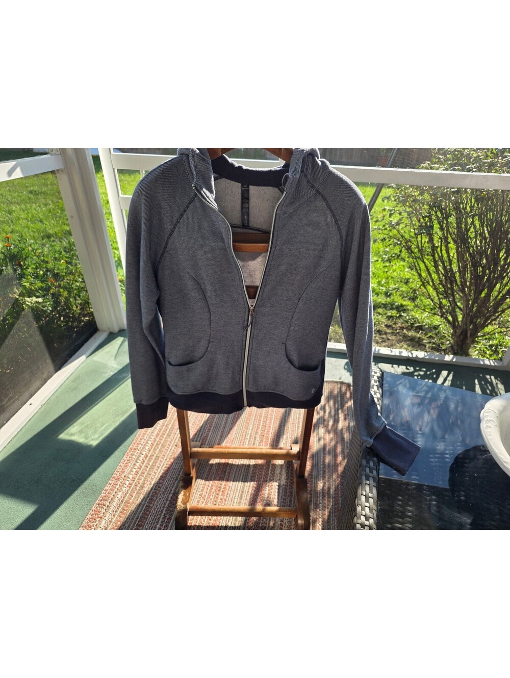 90 Degree by Reflex Men's Large Gray Full-Zip Hoodie with Hood and Pockets